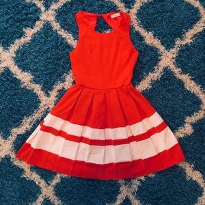 Gorgeous sugarlips orange and white flared dress S